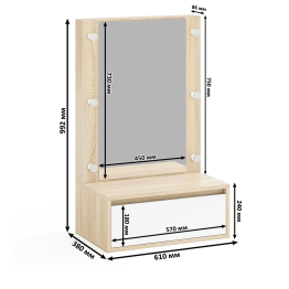 Стол косметический навесной с подсветкой и комод 122-1504