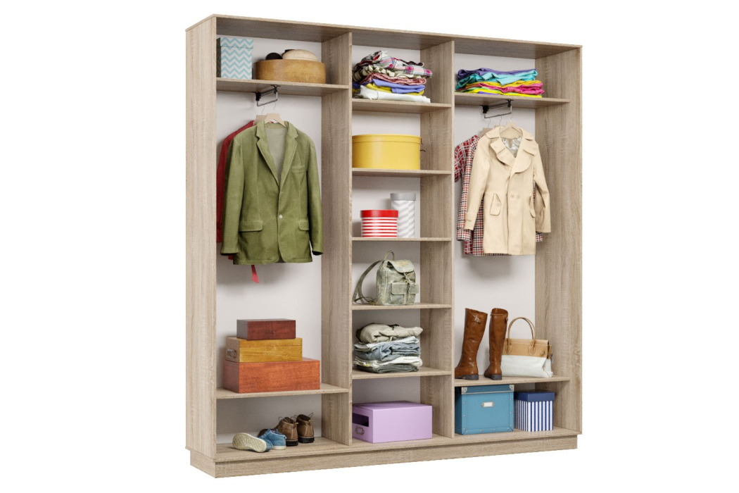 Шкафы-купе 3-х дверные, Шкаф-купе Премьер Лайт 41 (08;08;08) трехдверный