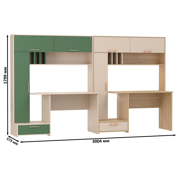 Прямые компьютерные столы, Столы письменные с надстройкой Лайт 03.243Н