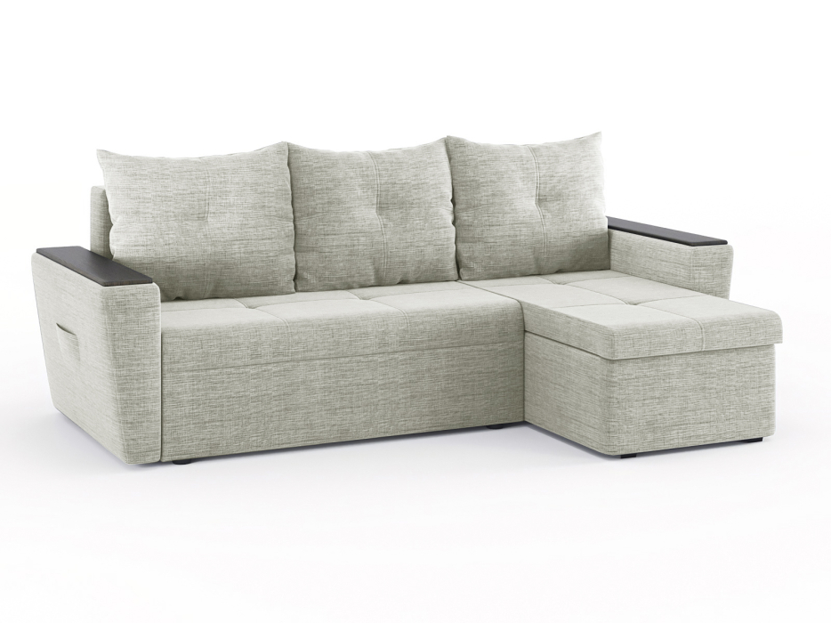 Диваны угловые в гостиную, Диван-кровать угловой Дубай Майами еврокнижка трехсекционная, рогожка Люкс