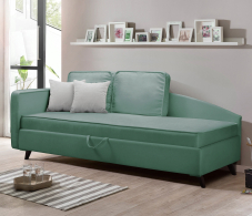 Мягкая кровать, Кровать тахта угловая Альфа  с подъемным механизмом, микровелюр