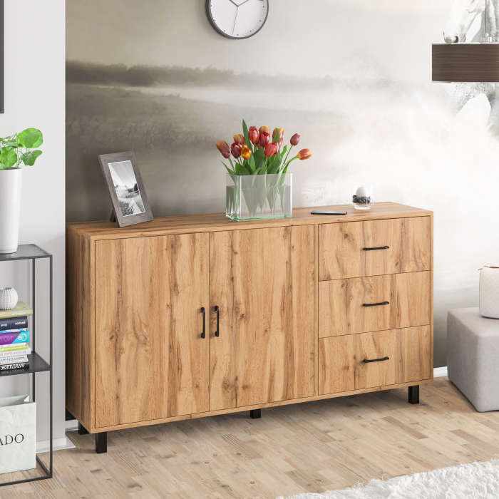 Комоды, Широкий тумба-комод с ящиками и дверками РВК 123-1604