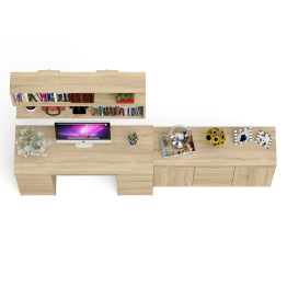 Двухтумбовый стол компьютерный с ящиками МС-2 с тумбой-комодом и полкой 1200 Мори