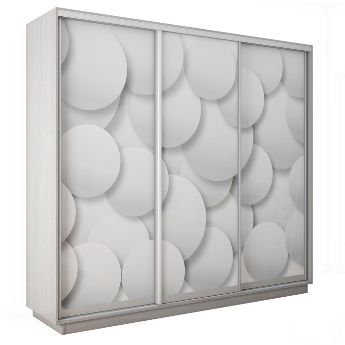 Шкафы-купе 3-х дверные, Шкаф-купе Экспресс 3-х дверный Фотопечать Шары Стекла 210х60х220