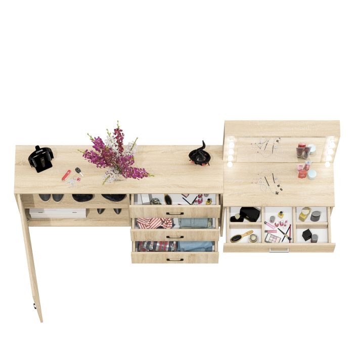 Туалетные столики, Комод ящики и дверка 122-1504 и туалетный столик с подсветкой СТ-4