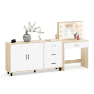 С зеркалом, Комод-тумба 123-1604 и туалетный столик с подсветкой СТ-4