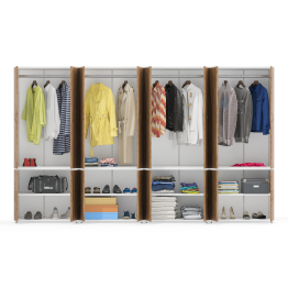 Стенка мебельная из четырёх шкафов для одежды 19Б Лидер-8