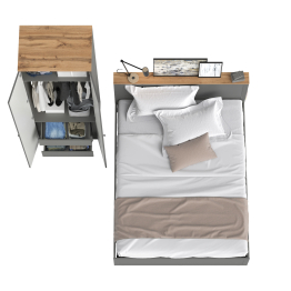 Шкаф-комод для одежды Остин и кровать с ортопедическим основанием 1600