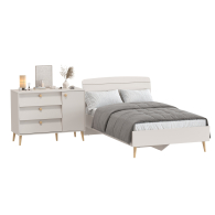 Спальные гарнитуры, Кровать полутораспальная на 1200 Афина и комод на ножках