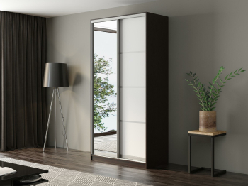 Шкаф-купе Айсберг 120 ВЕНГЕ (белый/зеркало)