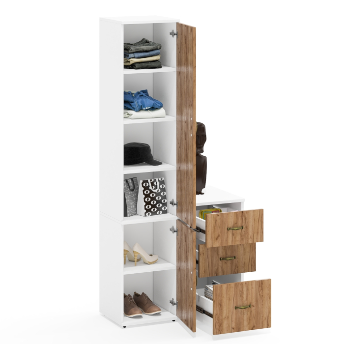 Домашние кабинеты, Пенал с пятью полками и тумба с тремя ящиками Лидер-8