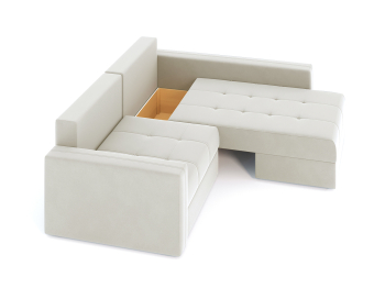 Диван-кровать угловой Брест 2 секции еврокнижка, велюр