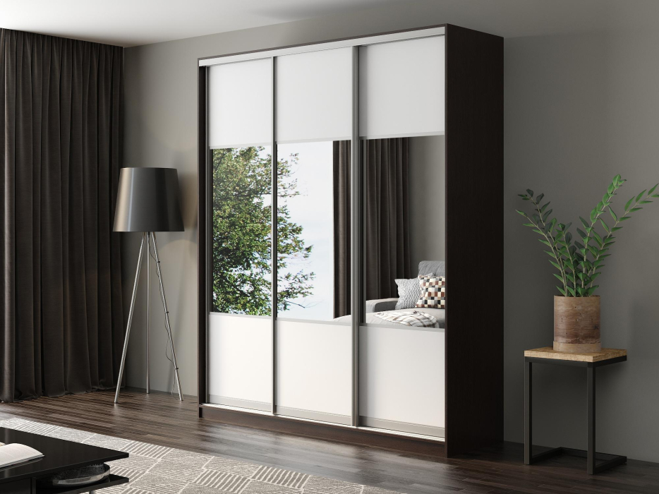 Шкафы-купе, Шкаф-купе Айсберг 210 ВЕНГЕ (белый/комбинированный)