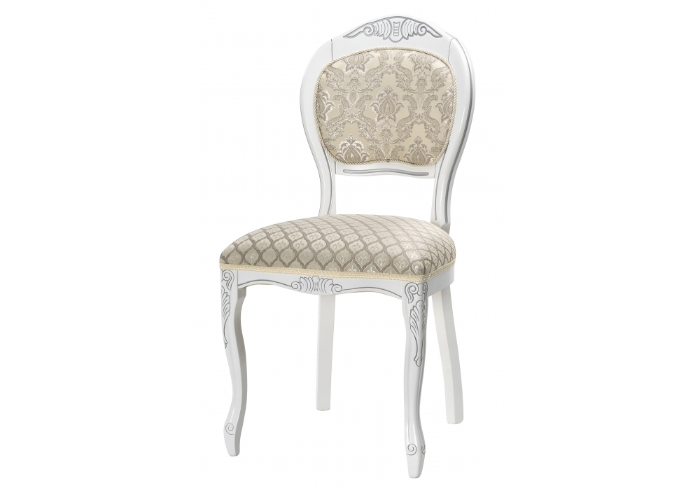 Стулья, Стул деревянный Лауро (патина серебро) без подлокотников