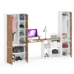 Столик-трансформер Лидер-8 со шкафом для одежды и вещей 20Б и узким пеналом для белья