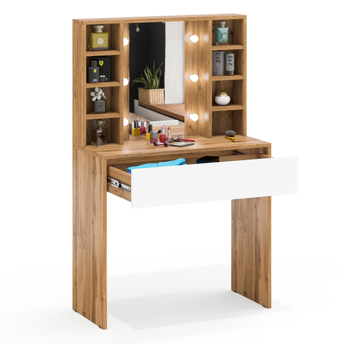 С зеркалом, Косметический стол с подсветкой 115