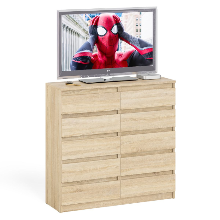 Комоды, Комод высокий на десять выдвижных ящиков Мори МК1200.10