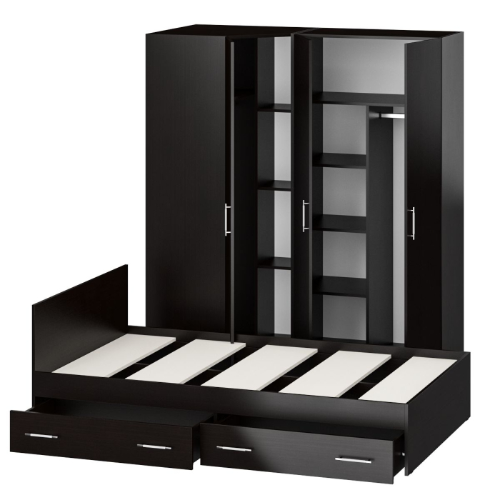 Спальные гарнитуры, Гарнитур Спальный № 2 Стандарт с кроватью 1200 с ящиками