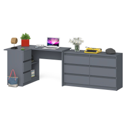 Комод Мори модель МК1200.6 со столом компьютерным угловым МС-16 левым