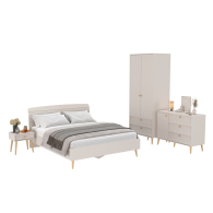 Спальные гарнитуры, Кровать двуспальная 1600 Афина с комодом и двухдверным шкафом Афина