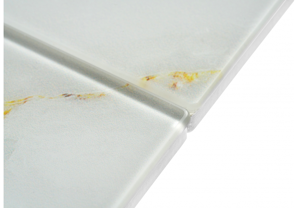 Обеденные столы, Стол стеклянный Бугун (белый / золото)