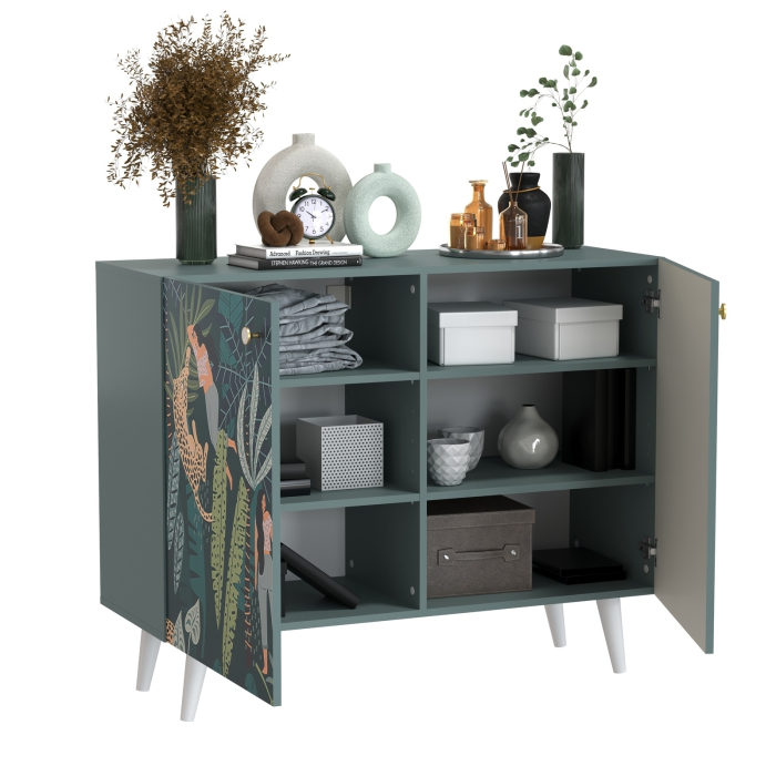 Комоды, Комод-тумба Либера 16.230.01, фасады с рисунком Тропический лес  