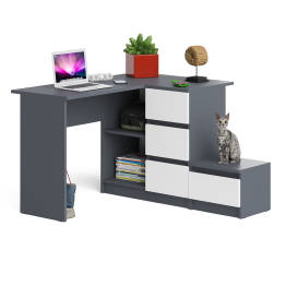 Угловой компьютерный стол Мори МС-16 правый с тумбой ТМП400