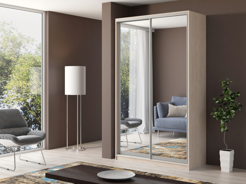 Шкафы-купе, Шкаф купе 2-х дверный Айсберг 130 /зеркало