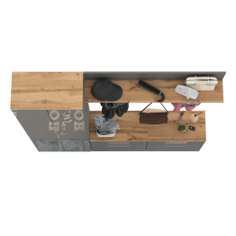 Шкаф для верхней одежды двери зеркало с обувницами и вешалками Октава