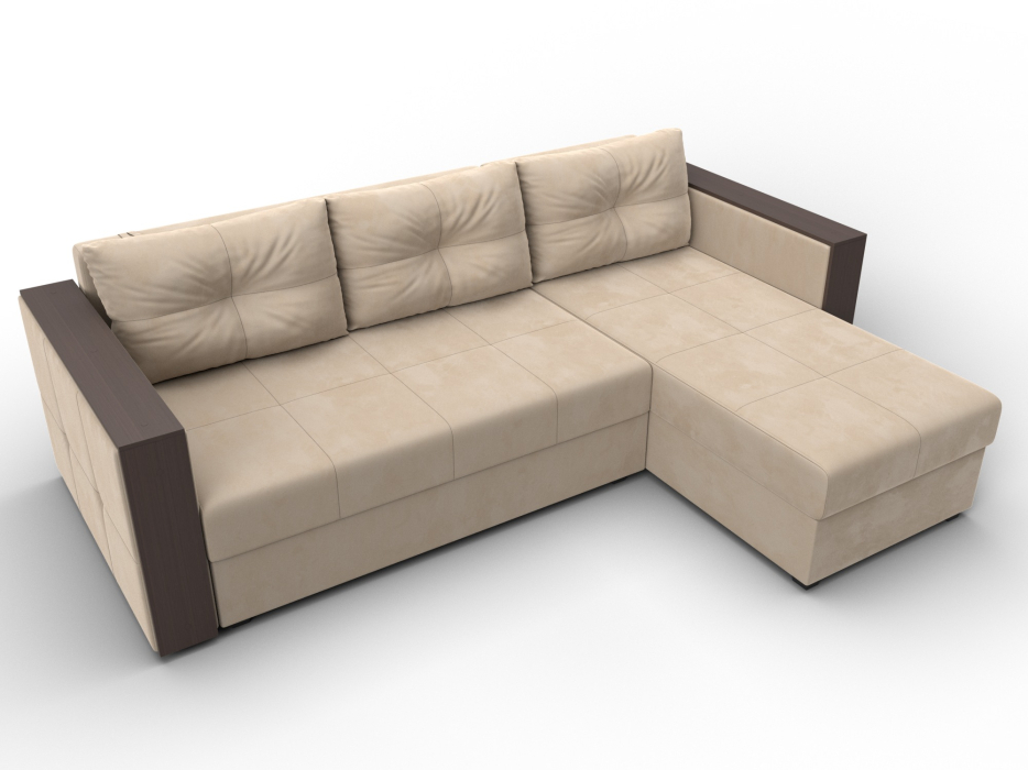 Диваны угловые в гостиную, Угловой диван Валенсия Лайт правый угол, велюр