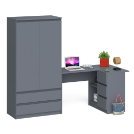 Стол компьютерный угловой правый Мори и шкаф-комод Мори МШ900.1