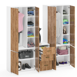 Мебель для офиса из двух платяных шкафов Лидер-8 20Б и подкатной тумбы 3.16