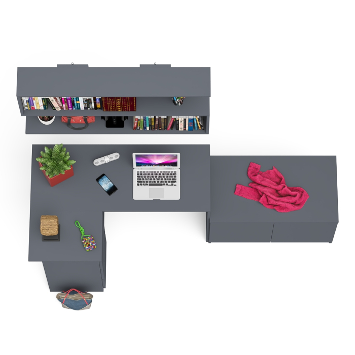 Угловые, Угловой компьютерный стол Мори МС-16 левый с тумбой две двери МА900.1 и широкой полкой 1200