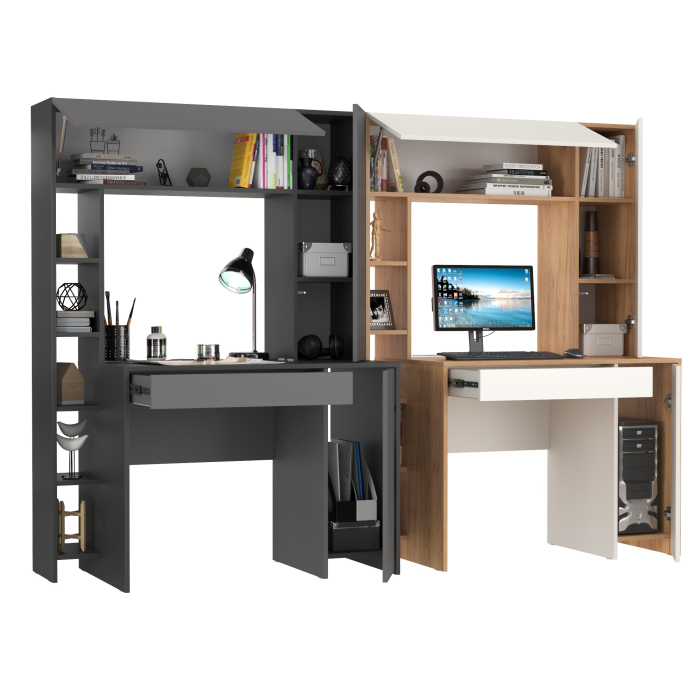 Прямые компьютерные столы, Два стола для домашнего офиса Mobi Комфорт 12.71