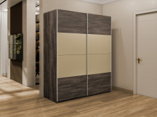 Шкафы-купе 2-х дверные, Шкаф-купе Эста 2-х дверный ДСП/Стекла фисташка/Доводчик 180х66х240