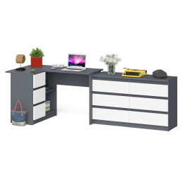 Комод Мори модель МК1200.6 со столом компьютерным угловым МС-16 левым