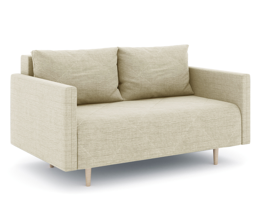 Диваны прямые кухонные, Диван прямой нераскладной Милли мини 2-х  местный с подлокотниками, рогожка Люкс