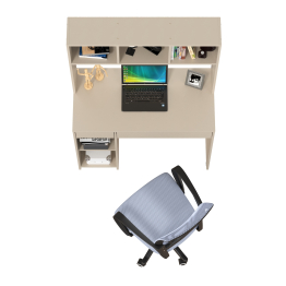 Стол компьютерный Mobi Комфорт 12.77F с серым креслом 103