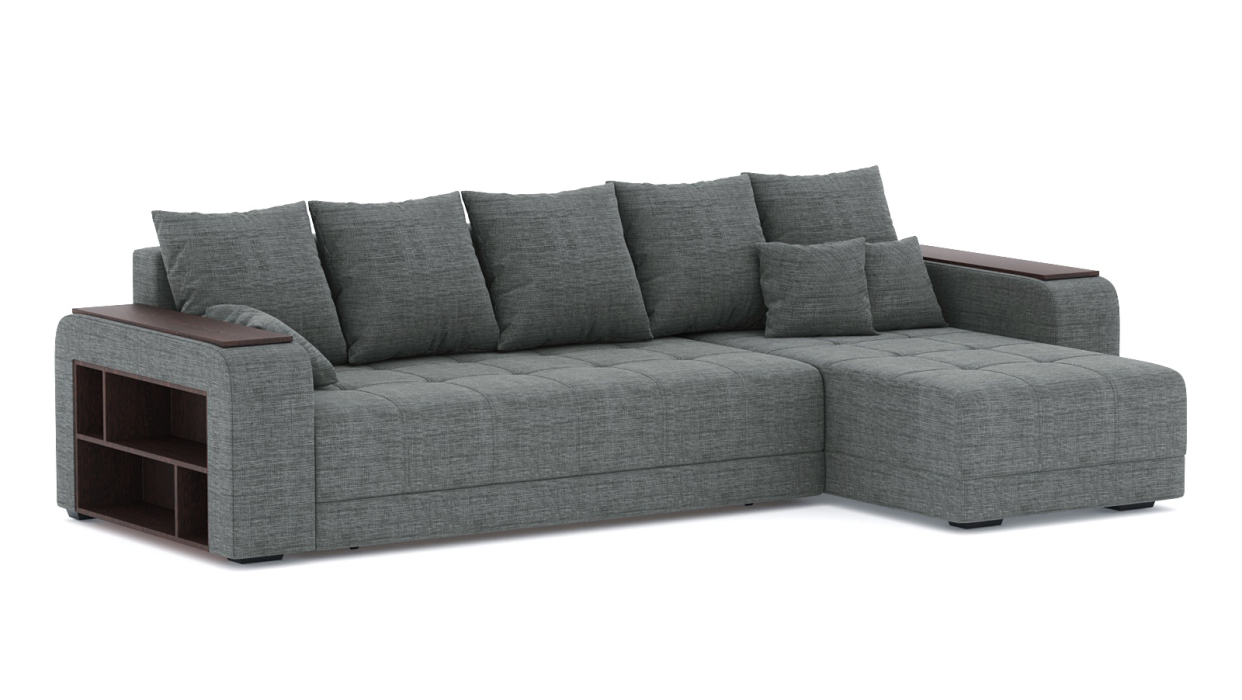 Диваны угловые в гостиную, Диван-кровать угловой Дубай еврокнижка, рогожка