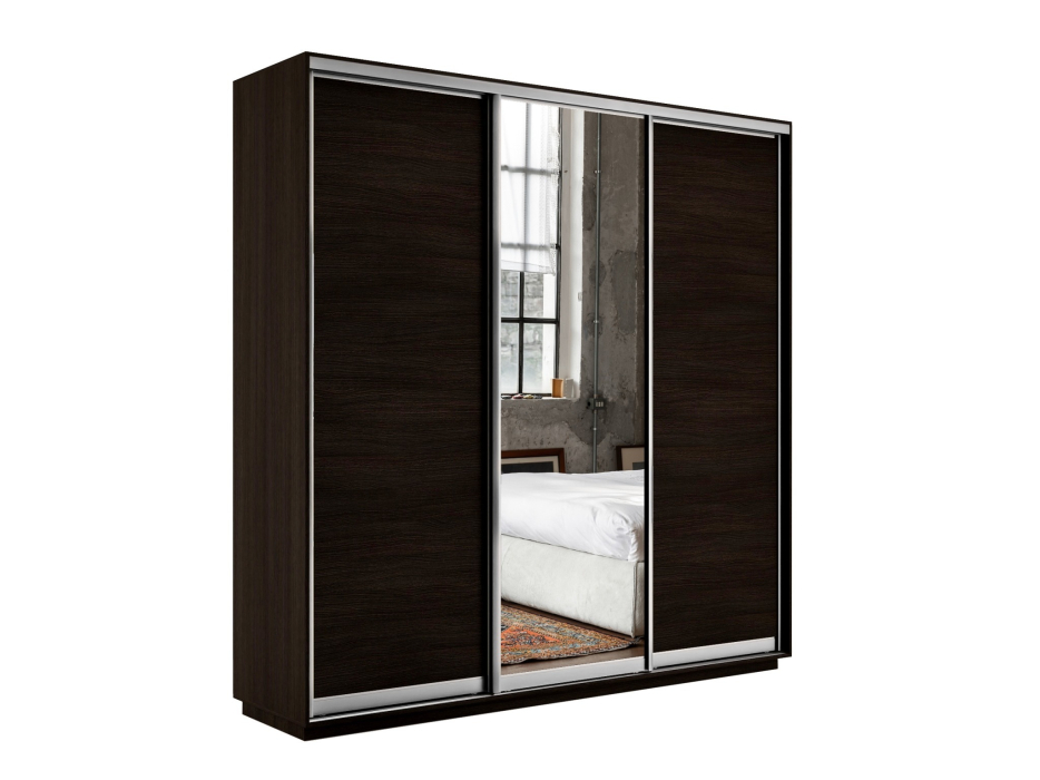 Шкафы-купе 3-х дверные, Шкаф-купе Экспресс Медиум (1 зеркало) трио 2400 x 2400 x 450