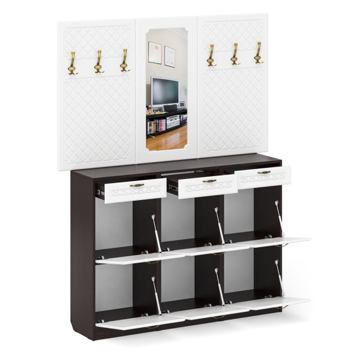 Прихожие, Прихожая П-6 № 6 МДФ фрезеровка ромб