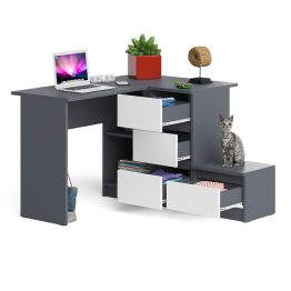 Угловой компьютерный стол Мори МС-16 правый с тумбой ТМП400