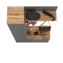 Тумба для обуви с пеналом для одежды и двумя вешалками Октава.