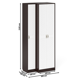 Пенал в прихожую и шкаф две двери П-6 МДФ фрезеровка ромб