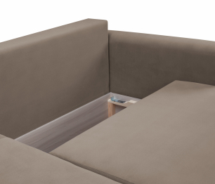 Диван угловой еврокнижка со спальным местом Мэдисон, микровелюр