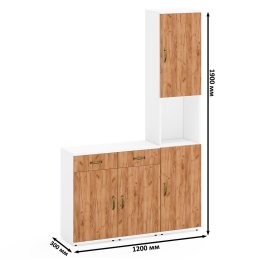 Две тумбы с ящиком и дверкой и пенал для рабочего кабинета Лидер-8