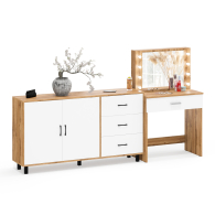 С зеркалом, Комод-тумба 123-1604 и туалетный столик с подсветкой СТ-4