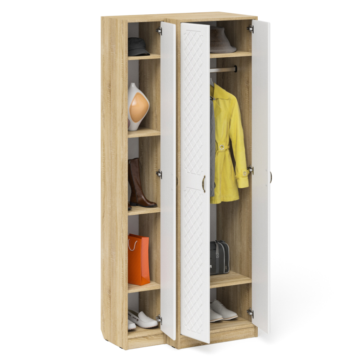 Прихожие, Пенал в прихожую и шкаф две двери П-6 МДФ фрезеровка ромб