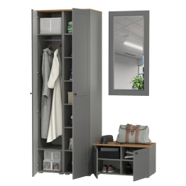 Тумба две дверки с зеркалом и два пенала в прихожую Остин