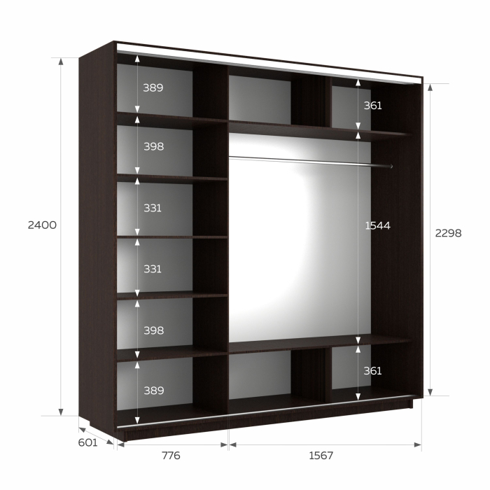 Шкафы-купе 3-х дверные, Шкаф-купе Экспресс 3-х дверный Фотопечать Шелк Стекла 240х60х240